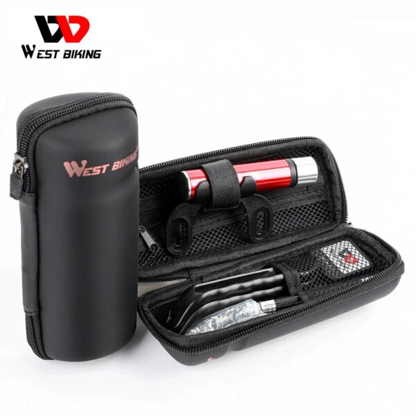 WEST BIKING-Kit de herramientas de reparación de bicicletas, palanca de neumáticos de carretera portátil, juego de herramientas de reparación de ciclismo con bomba de bicicleta, bolsa de botella de almacenamiento