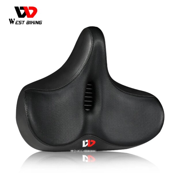 WEST BIKING-asiento de bicicleta para hombre y mujer, asiento de bicicleta impermeable, Gel suave, absorción de impacto, cojín para bicicleta de montaña y carretera