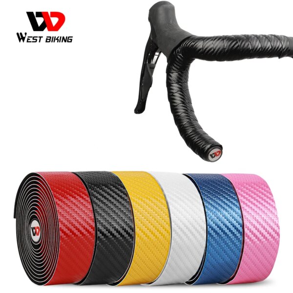 WEST BIKING-Cinta para manillar de bicicleta, EVA PU, cinta para manillar de bicicleta de carretera, antideslizante, absorción de impacto, accesorios de enchufe final para ciclismo