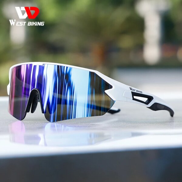 WEST BIKING-gafas de ciclismo para hombre y mujer, lentes de sol deportivas UV 400, de PU, a prueba de viento, para correr, senderismo, Golf y conducir