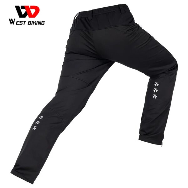 WEST BIKING pantalones de ciclismo cómodos pantalones de bicicleta reflectantes otoño e invierno cálido MTB bicicleta de carretera hombres pantalones deportivos transpirables