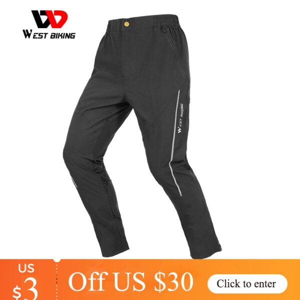 Pantalones de ciclismo WEST BIKING, pantalones deportivos ligeros y cómodos para hombre, pantalones reflectantes ligeros y cómodos, pantalones softshell de verano para hombre