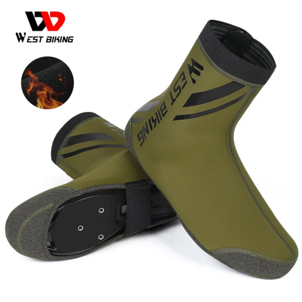 WEST BIKING-cubiertas para zapatos de ciclismo, impermeables, a prueba de viento, de abrigo para hombre y mujer, Protector para zapatos de invierno, para bicicleta de carretera y MTB