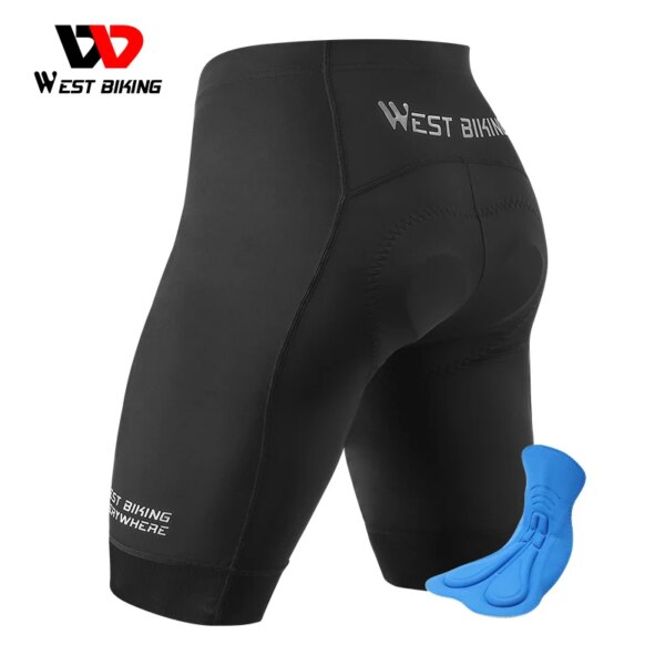 Pantalones cortos de ciclismo WEST BIKING para hombre, pantalones cortos de verano con cojín 3D de esponja para bicicleta, pantalones cortos deportivos transpirables a prueba de golpes, medias para ciclismo