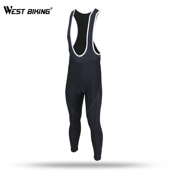 WEST BIKING-pantalones con pechera para deportes de ciclismo, pantalones largos para montar, pantalones con pechera para bicicleta transpirables de secado rápido, pantalones con pechera acolchados con Gel Anti-UV para hombre