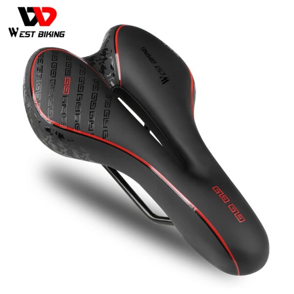 WEST BIKING MTB Gel cómodo sillín de bicicleta espuma bicicleta de carretera asiento indoloro cuero PU versátil ciclismo BMX sillín piezas de bicicleta