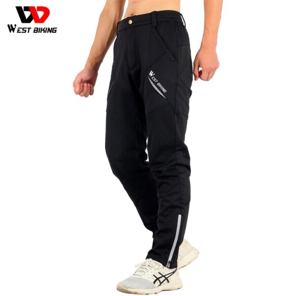 WEST BIKING-pantalones térmicos para Enduro MTB para hombre, pantalones deportivos para exteriores, ciclismo, Trekking, equipo de ciclismo de invierno, pantalones largos de trabajo para bicicleta