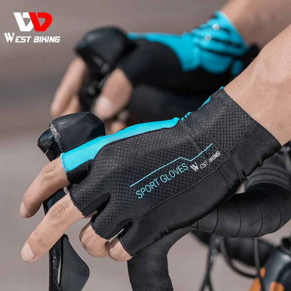 WEST BIKING-guantes de ciclismo para hombre y mujer, manoplas deportivas transpirables a prueba de golpes, de medio dedo, para gimnasio, sin dedos, para verano