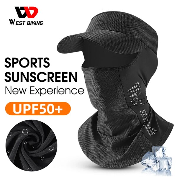 WEST BIKING-Gorra de protección solar para ciclismo, pasamontañas deportivo para pescar, para hombre y mujer, casco para bicicleta o motocicleta, visera con forro