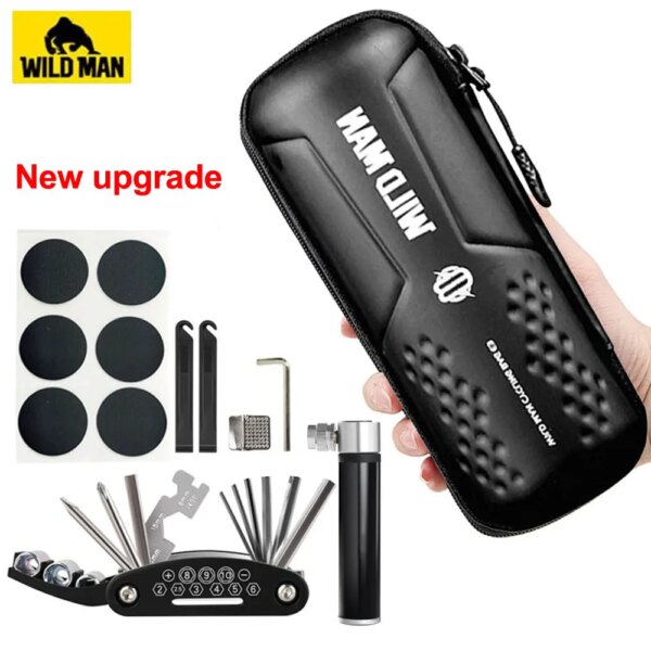 Kits de Reparación de bicicletas WILD MAN, bolsa portátil, Kits de herramientas de reparación de bicicletas, Kits de reparación de neumáticos, herramientas multifunción, accesorios para bicicletas