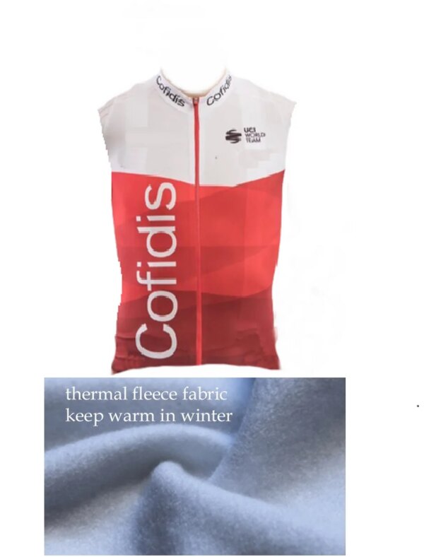 COFIDIS-Chaleco térmico de lana para Ciclismo, ropa de Ciclismo de montaña, Maillot, invierno, 2022