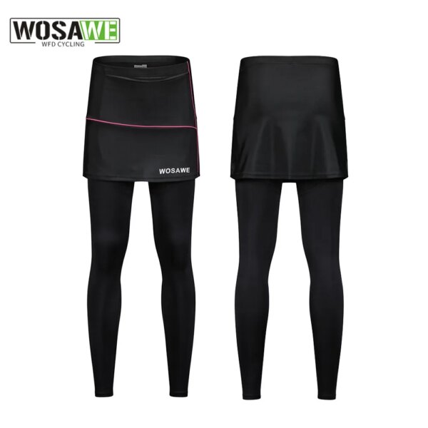 WOSAWE-falda de ciclismo 2 en 1 para mujer, pantalón para montar en bicicleta de montaña, con faldas, almohadilla de Gel, parte inferior, transpirable, para exteriores