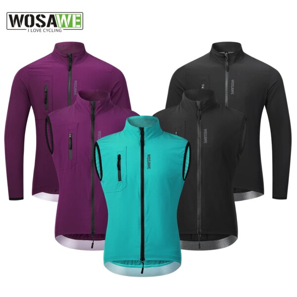 WOSAWE 2023 nuevo chaleco ligero clásico a prueba de viento ciclismo mejor chaleco de viento para hombres nueva chaqueta de tela elástica con cremallera bidireccional