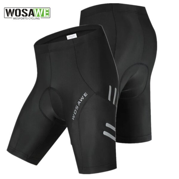 WOSAWE-pantalones cortos de ciclismo con relleno de GEL 5D para hombre, medio pantalón para bicicleta de montaña, ropa interior ajustada a prueba de golpes, ropa interior transpirable para bicicleta