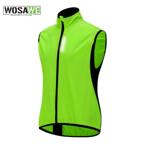 WOSAWE-Chaleco de ciclismo transpirable para hombre y mujer, chaleco reflectante, abrigo cortavientos para bicicleta de montaña, ropa cortavientos, Jersey sin mangas