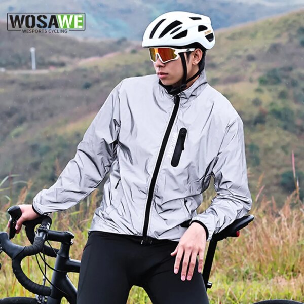 WOSAWE chaqueta de ciclismo chaqueta de ciclismo reflectante completa chaqueta de ciclismo chaqueta de ciclismo hombres fuera de manga chaleco de ciclismo