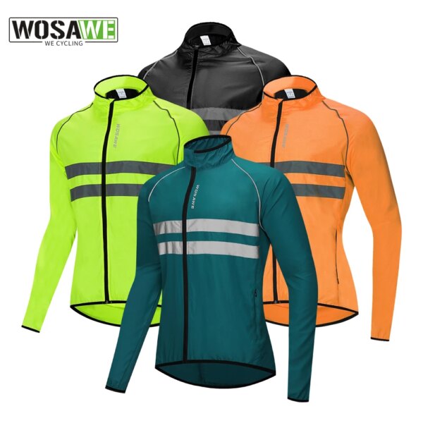 WOSAWE chaqueta de ciclismo de alta visibilidad Jersey multifunción carretera MTB bicicleta a prueba de viento de secado rápido chubasquero cortavientos M-3XL