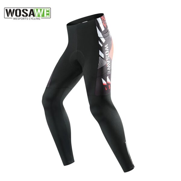 WOSAWE-pantalones de ciclismo térmicos para hombre, mallas térmicas de lana para invierno, pantalones largos a prueba de viento con acolchado de GEL 5D