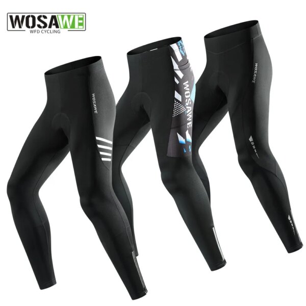 WOSAWE, pantalones de ciclismo, mallas térmicas de lana para invierno, pantalones de equipo profesional para hombre, pantalones largos a prueba de viento para bicicleta con acolchado de Gel 5D