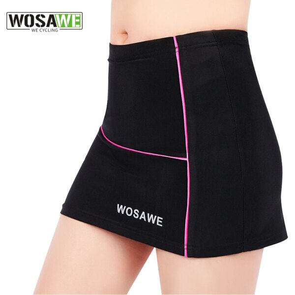 WOSAWE-pantalones cortos de ciclismo para mujer, faldas con relleno de Gel 4D, ropa interior negra, ropa interior para bicicleta, pantalones cortos de descenso, talla S-XL