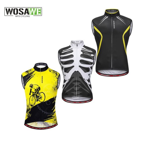 WOSAWE Ciclismo chaleco verano sin mangas bicicleta chaqueta carreras MTB bicicleta ropa Hombre Maillot ropa Ciclismo Jersey