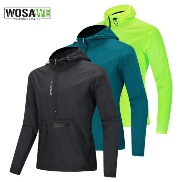 WOSAWE chaqueta reflectante de alta visibilidad para ciclismo resistente al viento y a la lluvia rompevientos para bicicleta de montaña MTB ropa de Jersey para bicicleta
