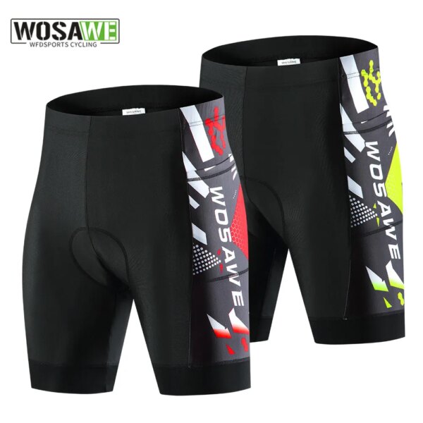 WOSAWE MTB pantalones cortos de ciclismo con gel acolchado hombres Anti-sudor bicicleta de carreras pantalones cortos de ciclismo bretele corto ciclismo masculino