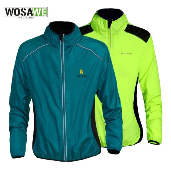 WOSAWE-Chaqueta de ciclismo para hombre, cortavientos impermeable, ropa de bicicleta a prueba de viento, chaqueta reflectante para motocicleta, bicicleta de montaña y carretera