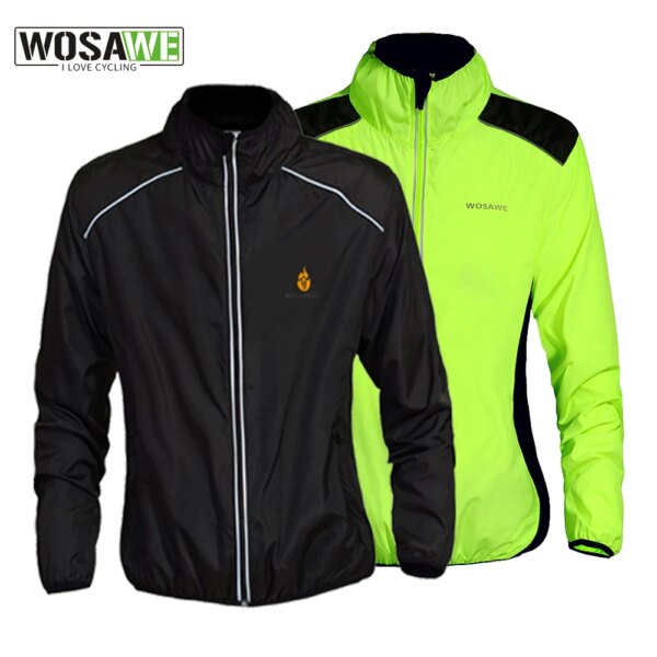 WOSAWE-Chaqueta de ciclismo para hombre, cortavientos, ropa de bicicleta a prueba de viento, reflectante, repelente al agua, chaqueta MTB para bicicleta de montaña y carretera