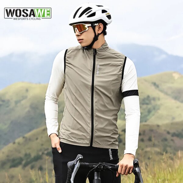 WOSAWE, chaquetas de Ciclismo para hombre, chaleco de Ciclismo sin mangas de verano, Ropa para bicicleta, Tops para bicicleta de montaña y carretera, chaleco de carreras, Ropa de Ciclismo