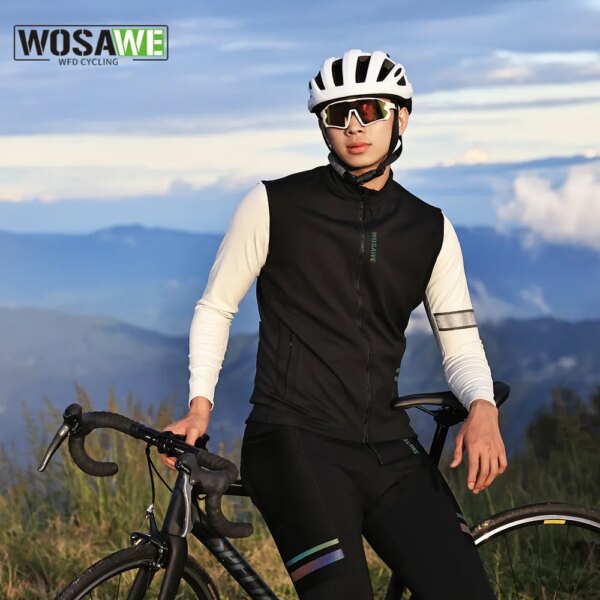 WOSAWE-Camiseta de ciclismo para hombre, de manga larga, cómoda, con protección solar, para bicicleta de carretera, MTB, abrigo deportivo de invierno