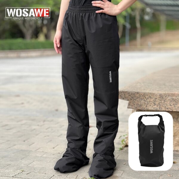 WOSAWE, pantalones Impermeables para la lluvia para hombres y mujeres, pantalones impermeables para exteriores para hombres, pantalones impermeables para motociclismo, viaje de senderismo, pantalones negros para la lluvia