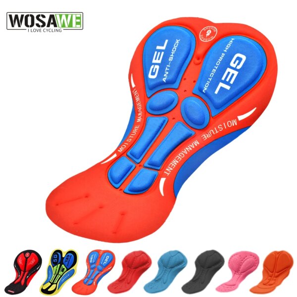 WOSAWE-almohadillas de Gel para ciclismo para hombre y mujer, ropa deportiva para bicicleta, cojín Base para montar al aire libre, ropa interior para ciclismo DIY, almohadilla de Gel 5D acolchada para la cadera