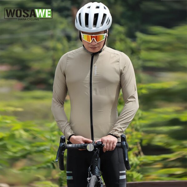 WOSAWE, chaqueta de ciclismo para hombre, Jersey plegable, resistente al viento, resistente al agua, chaqueta para bicicleta de montaña MTB, abrigo para ciclismo, trotar, senderismo