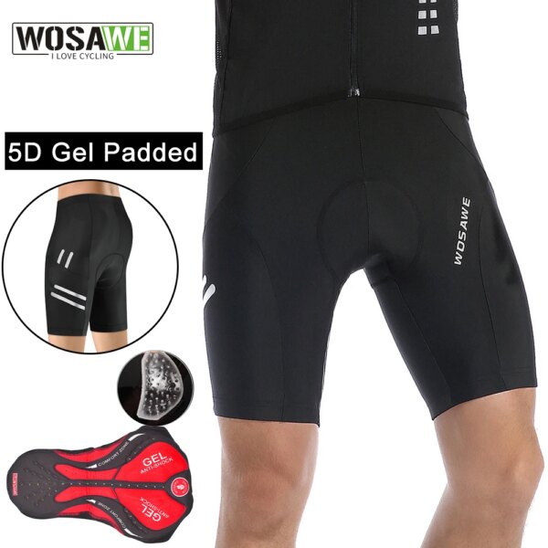 WOSAWE pantalones cortos de ciclismo para hombre Coolmax 5D acolchados pantalones para montar en bicicleta a prueba de golpes pantalones cortos para bicicleta MTB ropa para ciclismo medias para bicicleta de montaña