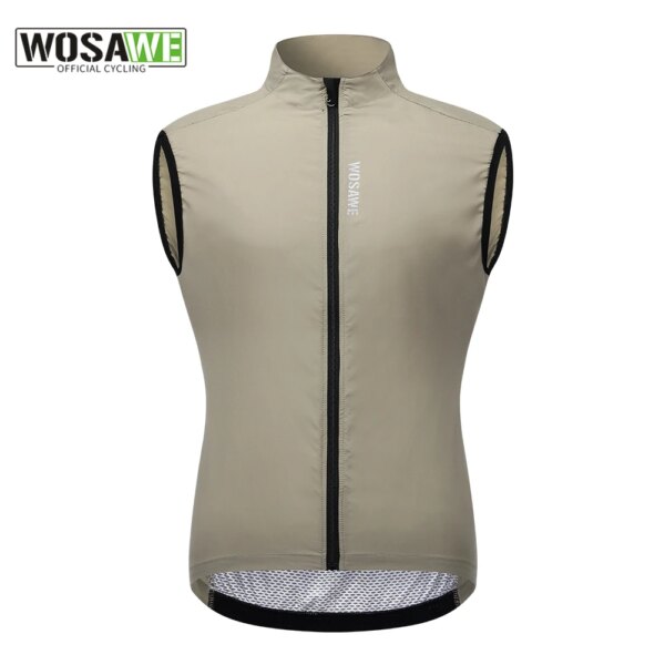 WOSAWE-Chaleco de ciclismo para hombre, chaqueta resistente al agua, chaleco para bicicleta sin mangas, chaleco ligero para deportes de montaña a prueba de viento para exteriores