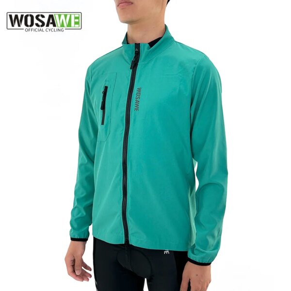 WOSAWE-Chaqueta reflectante para ciclismo para hombre, chaqueta para bicicleta de montaña, resistente al viento, impermeable, para deportes, correr, cortavientos