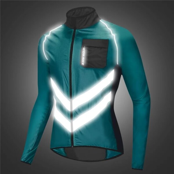 WOSAWE, chaqueta reflectante para ciclismo para hombre, parabrisas para bicicleta de montaña, chaqueta para bicicleta, resistente al viento, impermeable, chaquetas rompevientos deportivas para correr