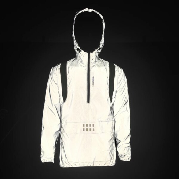 WOSAWE chaqueta reflectante para hombre Otoño Invierno cálido abrigo de manga larga a prueba de viento masculino tendencia callejera Hip-hop chaquetas de ciclismo prendas de vestir exteriores