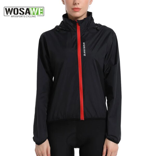 WOSAWE-Conjunto de chaqueta de ciclismo reflectante para mujer, pantalones transpirables, ropa de ciclismo impermeable a prueba de viento, chaqueta para correr de noche