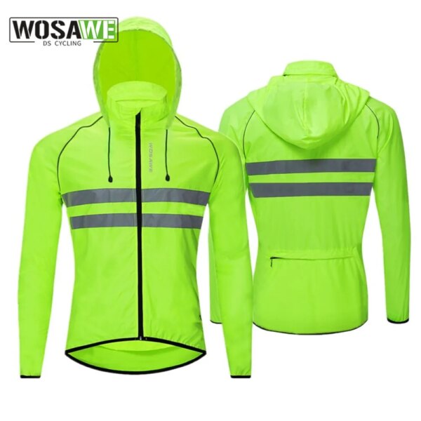 WOSAWE-Chaqueta de Ciclismo repelente al agua a prueba de viento para hombre, cortavientos para bicicleta de montaña, Ropa de Ciclismo de manga larga