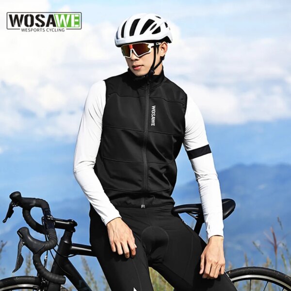 WOSAWE-Chaleco de ciclismo de invierno, chaleco polar impermeable a prueba de viento, ropa para bicicleta de montaña, chaqueta de ciclismo sin mangas