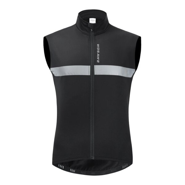 WOSAWE, chaqueta sin mangas de invierno para hombre, chaleco polar para ciclismo, cortavientos reflectante a prueba de viento, chaleco cálido para bicicleta MTB, ropa para ciclismo