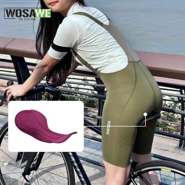 WOSAWE, pantalones cortos de ciclismo para mujer, pantalones cortos de verano para bicicleta MTB, pantalones cortos acolchados, pantalones ajustados, transpirables de secado rápido