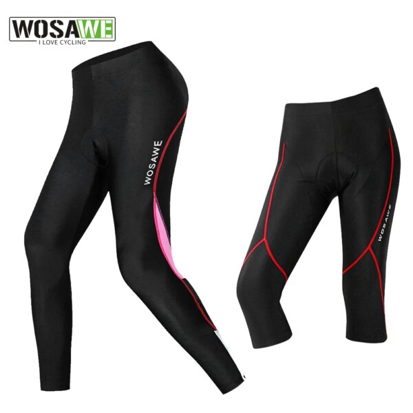 WOSAWE, mallas de ciclismo transpirables antisudor para mujer, pantalones para bicicleta de montaña, ropa para montar en bicicleta, pantalones acolchados de GEL, pantalones para bicicleta