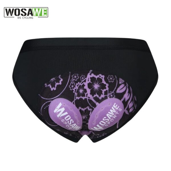 WOSAWE, calzoncillos de ciclismo para mujer, ropa interior con cojín de silicona incorporado, pantalones cortos triangulares, calzoncillos para bicicleta, pantalones cortos acolchados para MTB