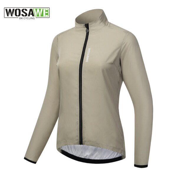 WOSAWE Chaqueta de ciclismo para mujer Cortavientos Chaqueta ligera para la lluvia para bicicleta Chaqueta cortavientos para ciclismo Cuero de vaca resistente al agua para mujer