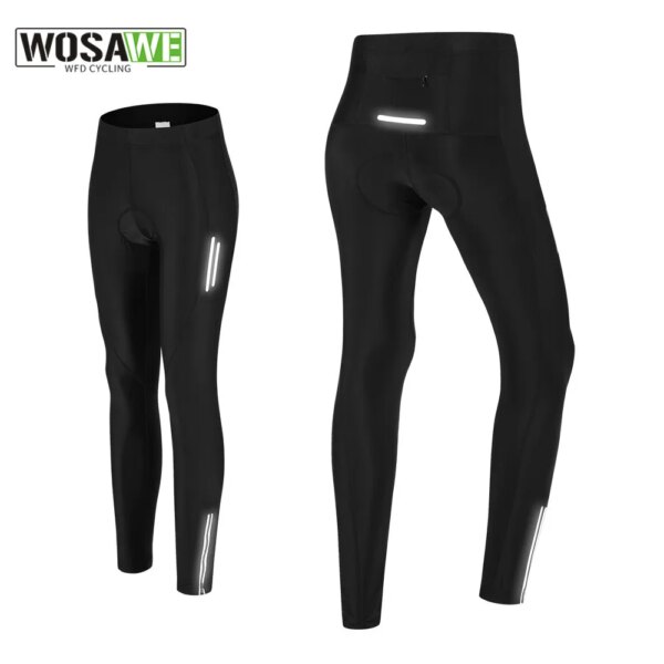 WOSAWE, pantalones de Ciclismo para mujer, transpirables, de secado rápido, pantalones largos para montar en bicicleta de montaña, medias con almohadilla de Gel, pantalones de Ciclismo a prueba de golpes