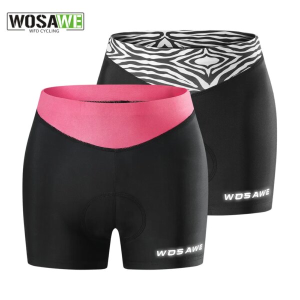 WOSAWE, pantalones cortos de ciclismo para mujer, ropa interior deportiva cómoda para bicicleta, medias de compresión, pantalones cortos acolchados de Gel 3D para bicicleta corta, pantalones cortos MTB