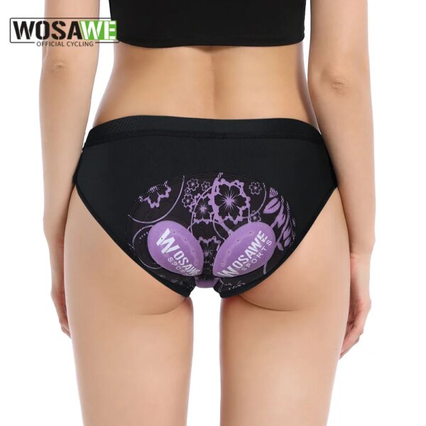 WOSAWE-pantalones cortos de ciclismo para mujer, ropa interior para bicicleta de montaña, almohadilla con estampado 3D, calzoncillos triangulares para bicicleta de carretera